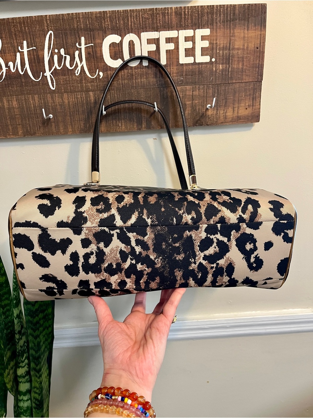 Authentic Coach Leopard Print Tote in Tan and Black - Picture 6 of 10